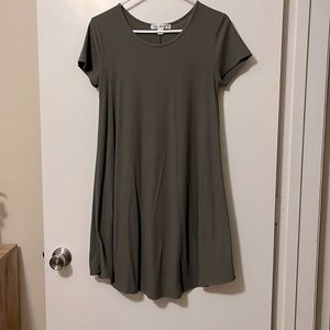 Ribbed Casual Swing Dress